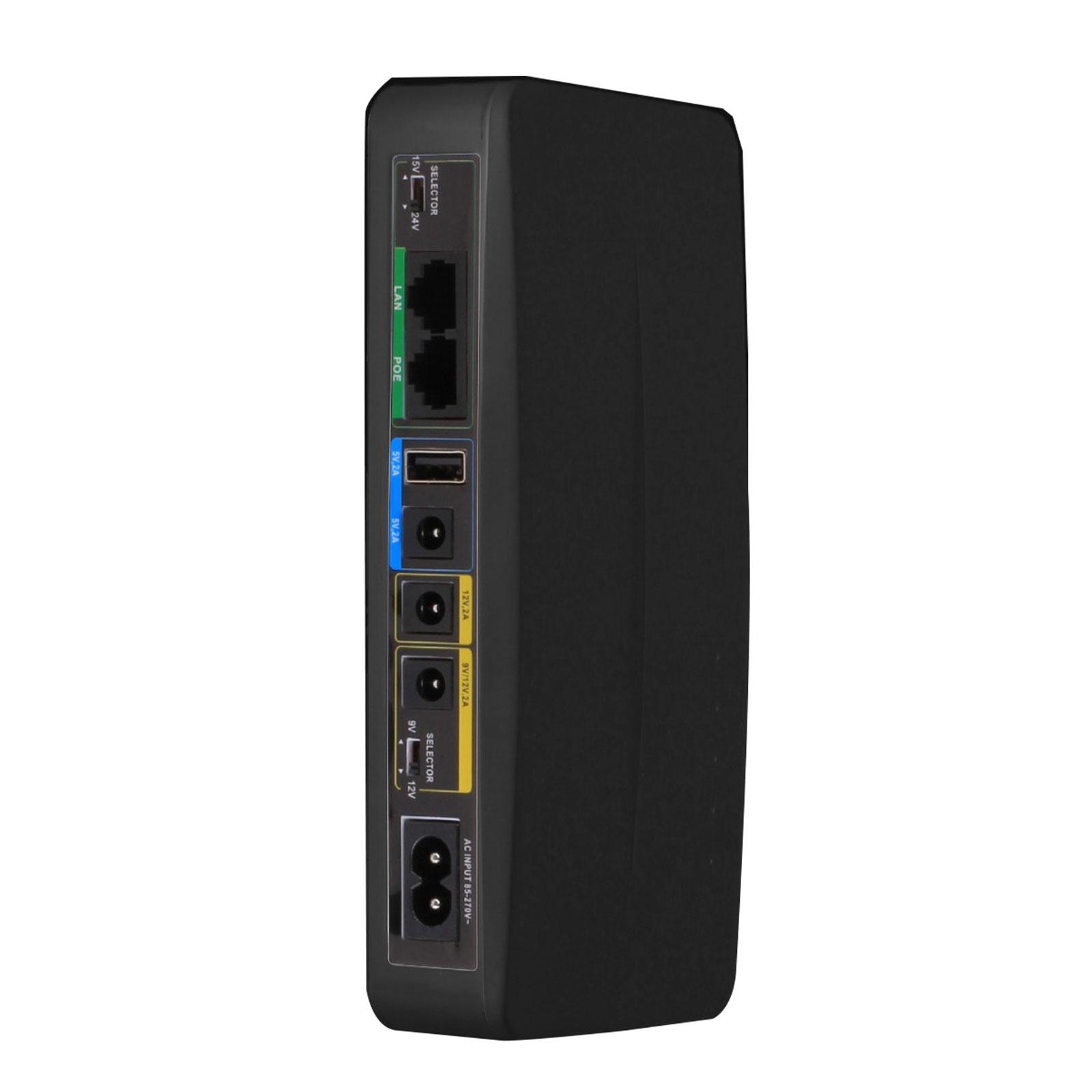 

Мини-ИБП блок питания 5 В 9 В 12 В 24 В выход 10000 мАч источник бесперебойного питания для наружных маршрутизаторов видеонаблюдения выход USB A чёрный