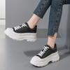 Leather platform white shoes women's spring new front lace-up lightweight height-increasing muffin shoes versatile casual board shoes