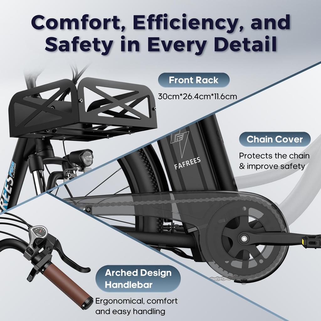 Electric Bicycle FAFREES F26 Lasting 250W Motor 36V20.3Ah Battery 26*1.95'' Tires 25km/h Max Speed 140km Range SHIMANO 7 Speed