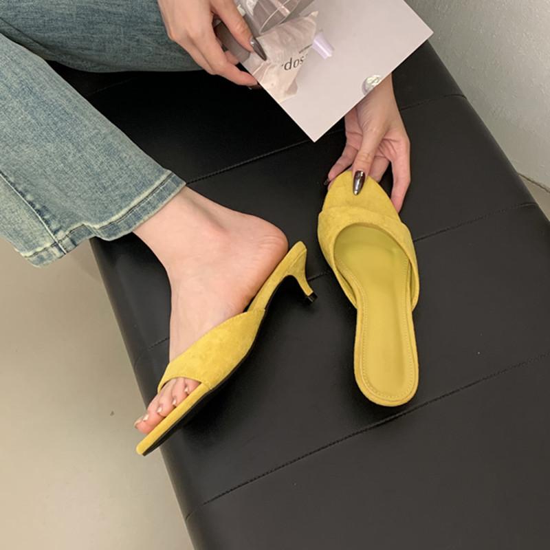 Fashion Bailamos 2025 Summer New Women Slipper Fashion Low Heel Ladies Elegant Slides Open Toe Outdoor Dress Sandal Shoes Mujer