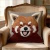 2D Red Panda Pillow Cover Cute Smiling Red Panda Head Print Soft Cushion Case For Sofa Couch Home Decor