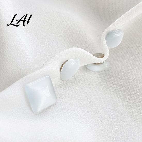 Magnetic Collar Button Cat's Eye Stone Button No Sew Safety Pin for Neckline Embellishment Scarf Shirts Sweater Round Square Love Heart Decorative