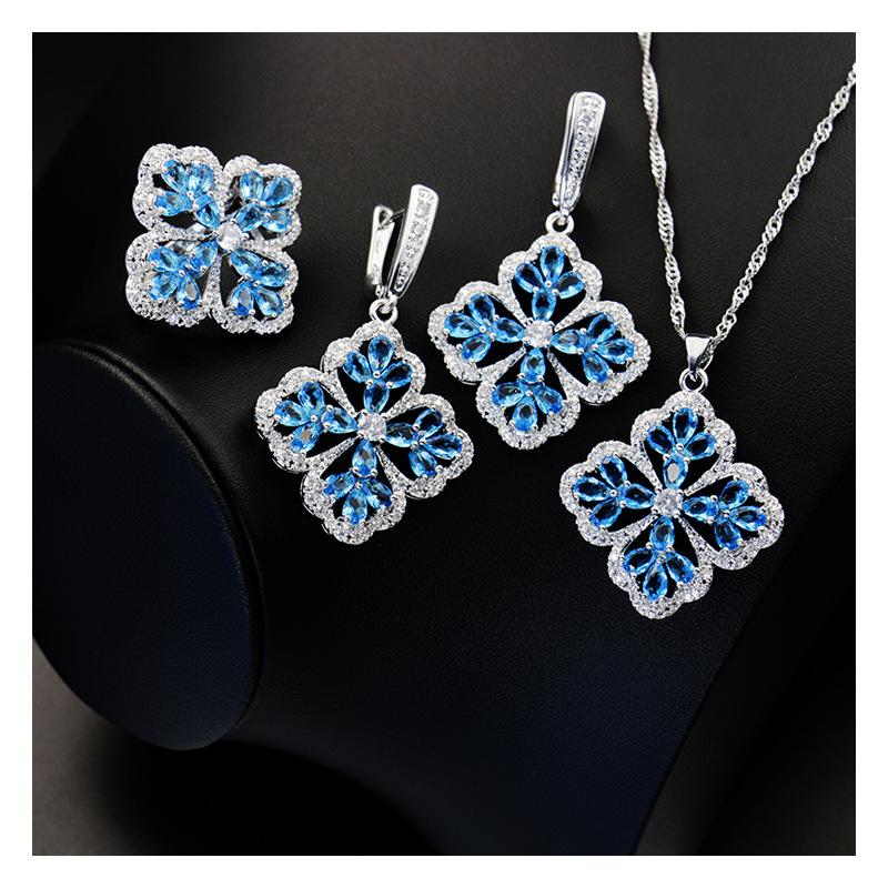 Zirkon Schmuckset leichter Luxus Stil modisches Damen-Anzug mit Zirkon Qualitätsaccessoires