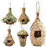 Hand-Woven Bird House Natural Grass Bird Nest Shelter Hut Small Bird Hideaway Outside Sparrows Hanging Parrot Nest Houses