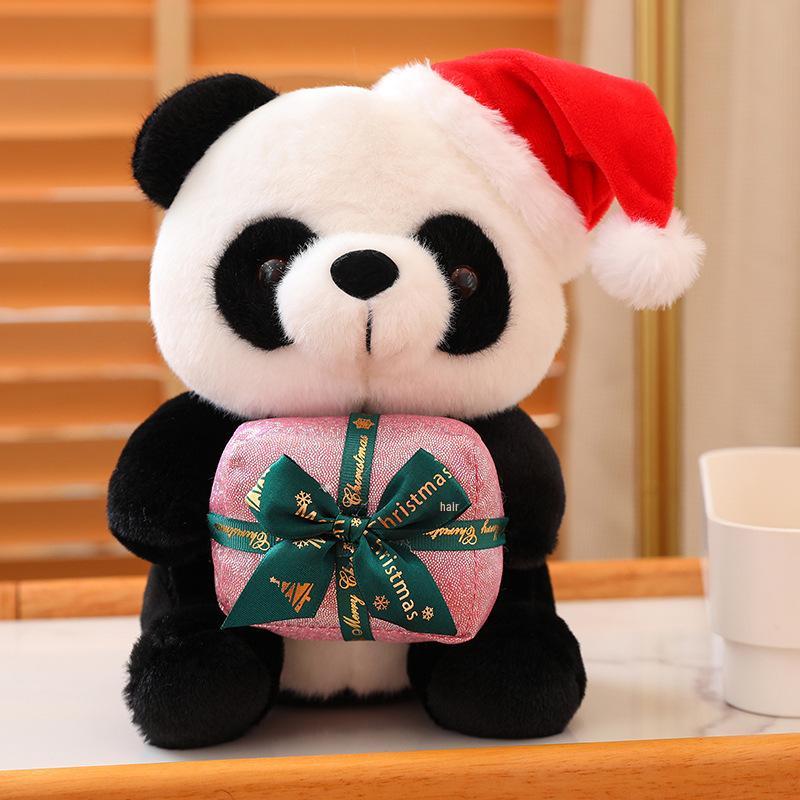 Cute Christmas Panda Plush Doll: Big Panda Hug Pillow Mascot