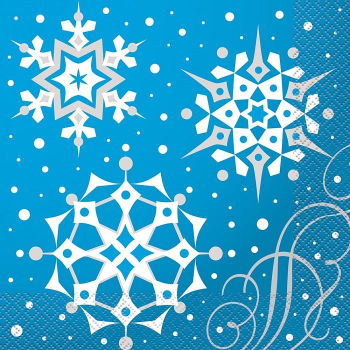 Unique Party Snowflake Christmas Napkins (Pack of 16)