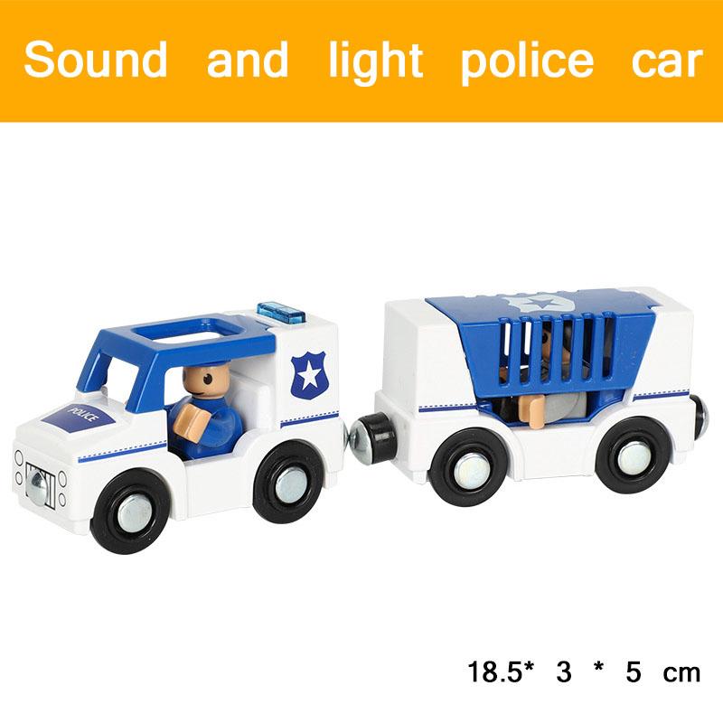 Fire Truck Magnetic Train Car Ambulance Police Car Toy Fit Brio Wooden Train Track Railway Toys For Children