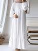 2025 Vintage Pattern Ruffle Hem Muslim Women's Long Robe Dress - Spring/Autumn Commuting Style