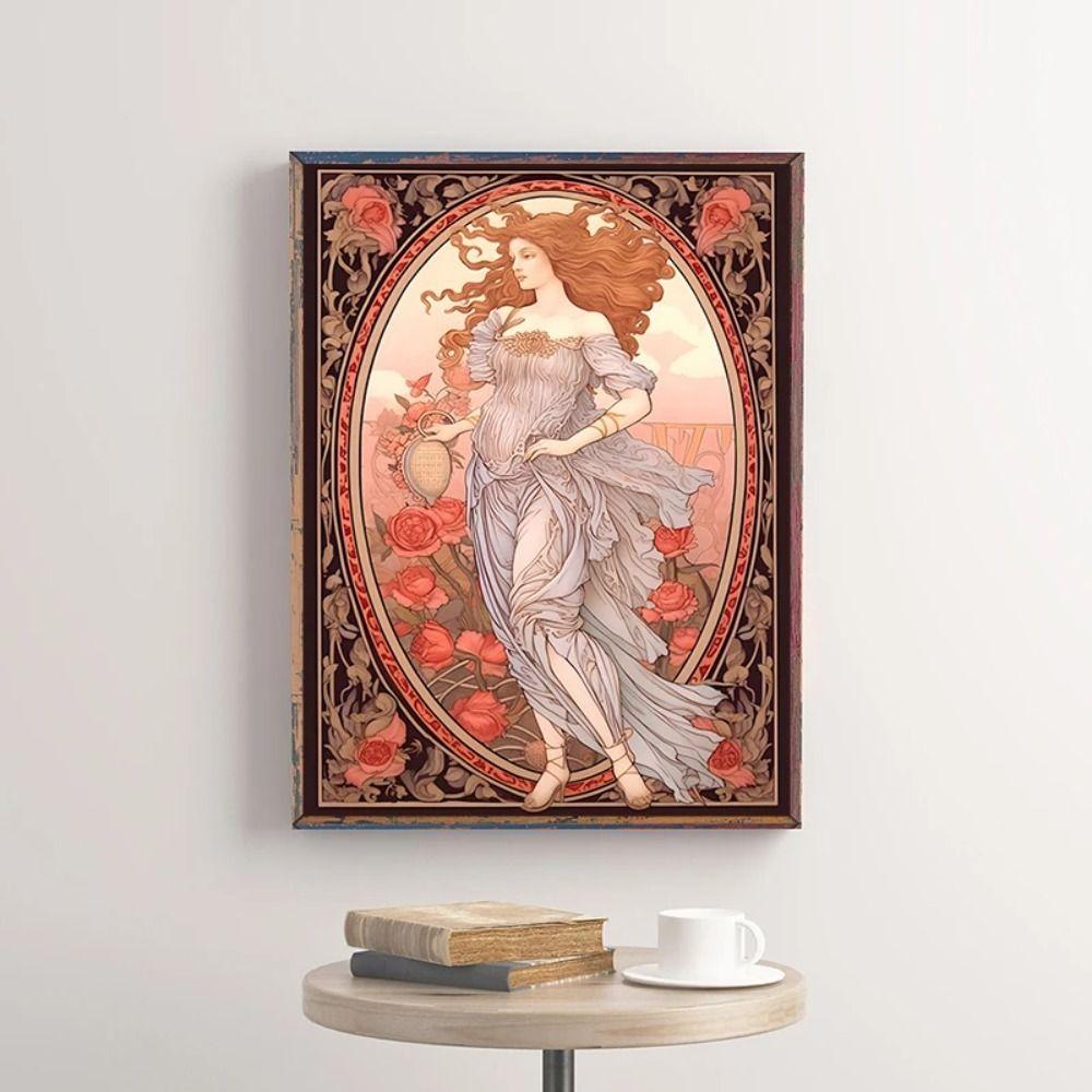 Vintage Art Nouveau Woman Tin Sign Retro Metal Panel Home Bar Cafe Decor