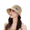 New Breathable Cotton Yarn Knitted Bucket Hat Women's Fashion Versatile Summer Outing Visor Casual and Elegant