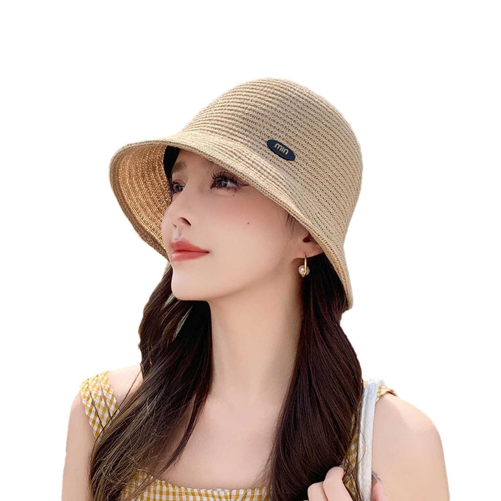New Breathable Cotton Yarn Knitted Bucket Hat Women's Fashion Versatile Summer Outing Visor Casual and Elegant