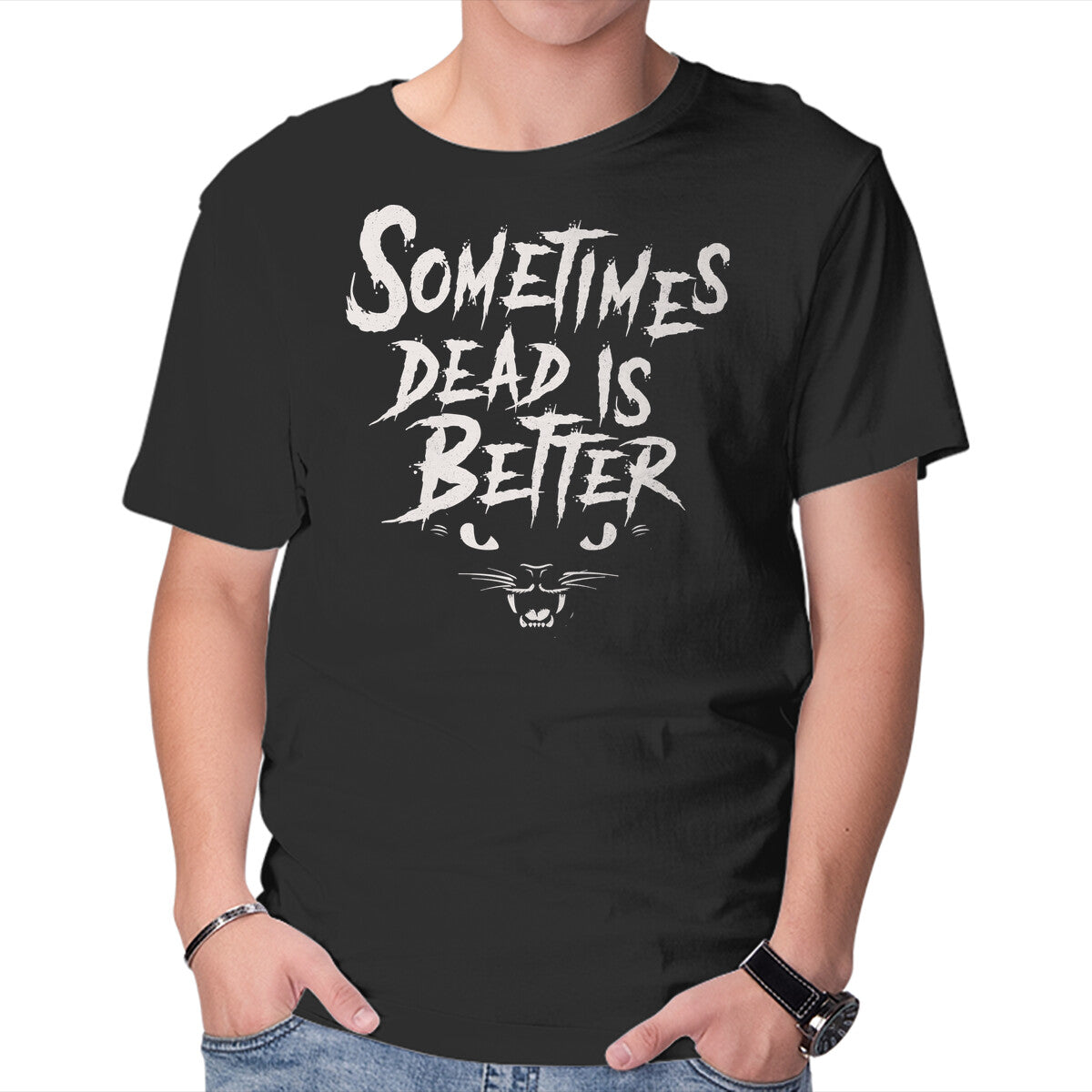 Unisex Crew Neck T-Shirt Dead Is Better Graphic Short Sleeve Casual Tee XXXXL
