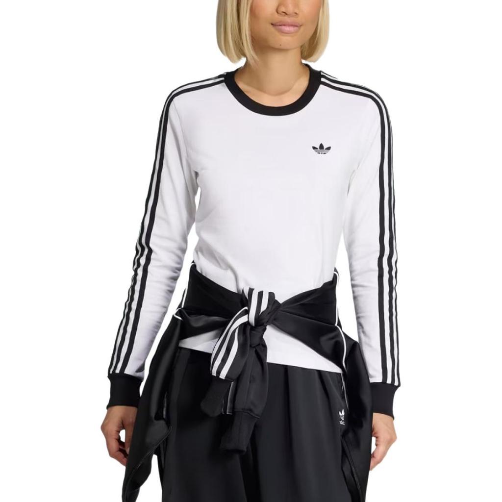Adidas Originals 3 Stripes Firebird Adicolor Series Knitted Round Neck Slim Fit Long Sleeve T-Shirt Women tops KD3688