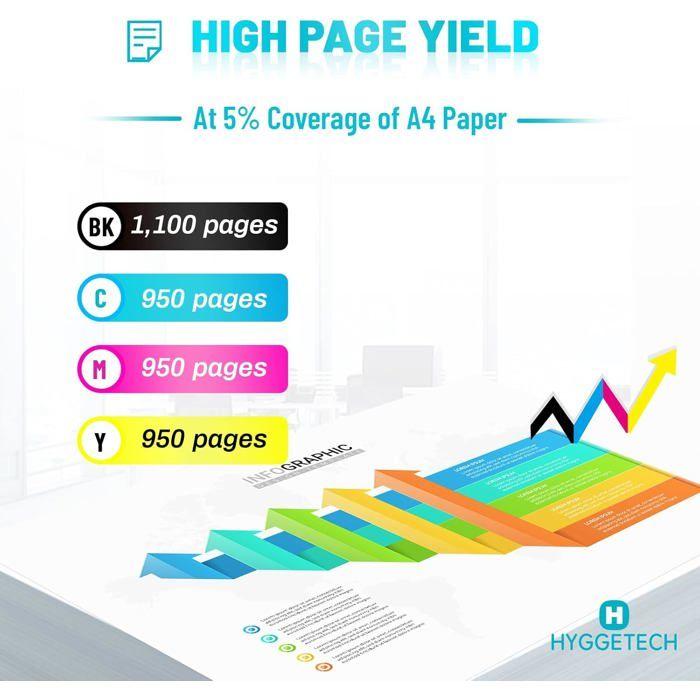 Cartouches d'Encre Compatibles - LASER GENETICS CARRON - 34XL - 10 pièces - 1100 pages noir - Multi-couleurs