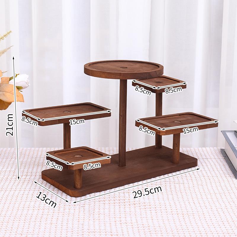 Solid Wood Creative Display Stand for Jewelry, Figurines, Snacks, and Succulents