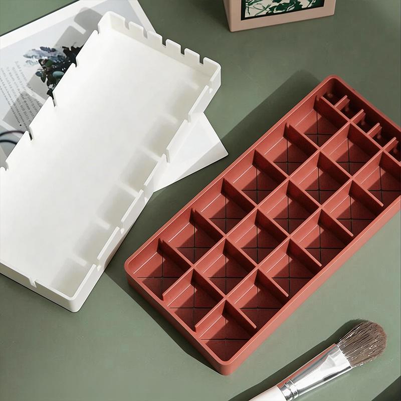 Flexible Grid Silicone Makeup Organizer Adjustable Lipstick Storage Rack for Vanity Desk Expandable Cosmetic Makeup Brush Holder