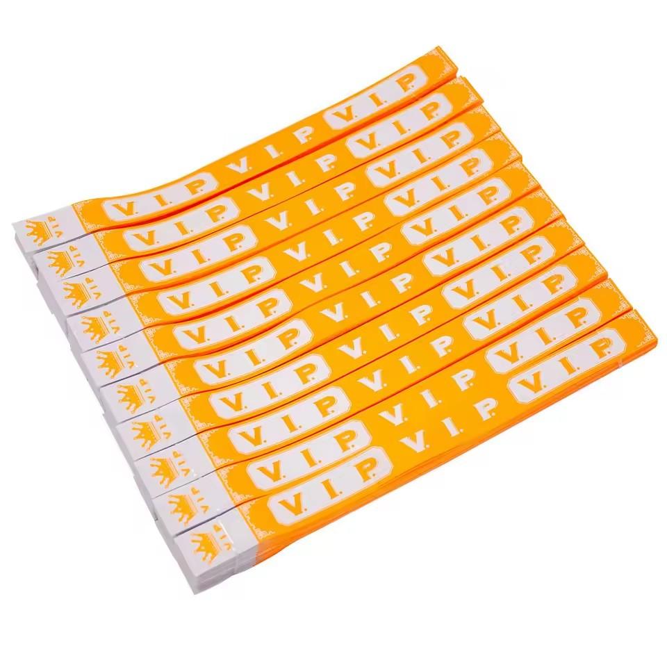 100pcs Neon Glow VIP Wristbands  for Events VIP Synthetic Paper Wristbands VIP Bracelet for Clubs Parks Concerts and Festivals