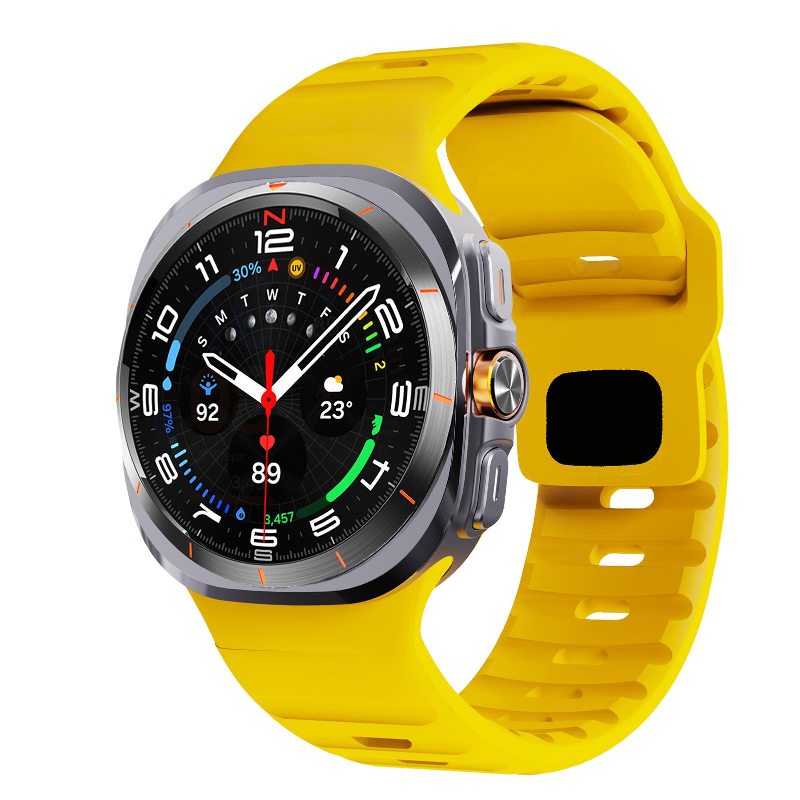 Armband für Samsung Galaxy Watch 7 Ultra Armband 47mm Zubehör Sport Silikon Correa für Samsung Galaxy Watch ultra Band 47 mm Galaxy Watch 7 Ultra black