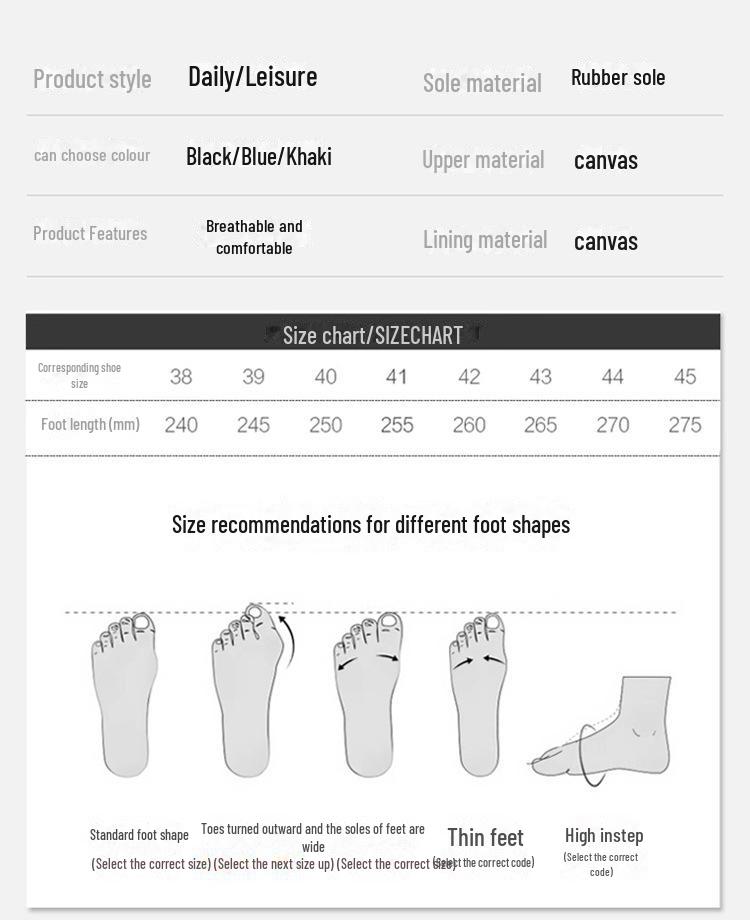 Extra Large Men's Canvas Shoes: Casual Slip-On, Sizes 45-48
