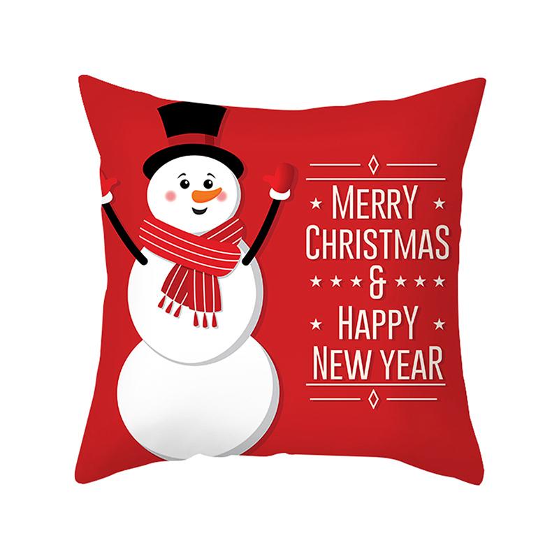 Merry Christmas Decorative Print Cushion Cover Home Living Room Sofa Decorative Square Pillow Cover 45 * 45cm