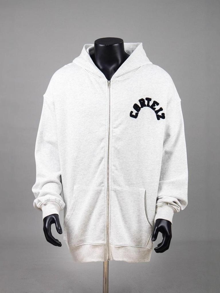 Corteiz Vibe Men's British Hip-Hop Embroidered Zip-Up Hoodie & Jacket Trendy Sports Set