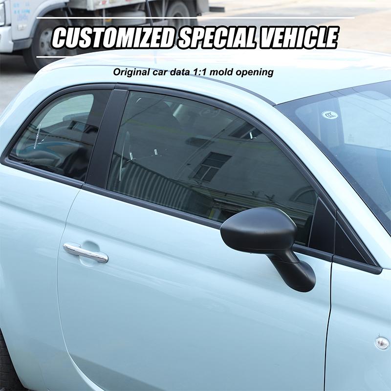 Matte Black Carbon Fiber Pattern Window Door Column B C Pillars Post Cover Trim For Fiat 500 Abarth 595 2012- Accessories