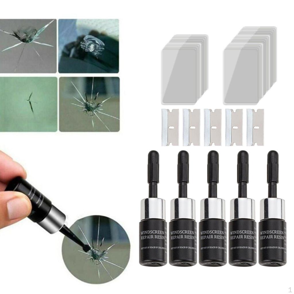 5x Glass repair Fluid Windshield Resin Tool Kit, Spare Parts
