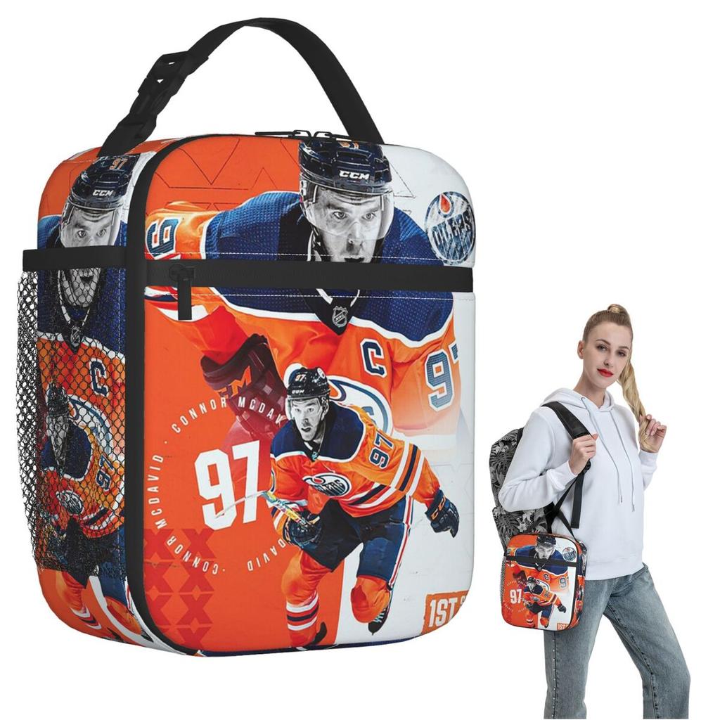 Connor McDavid Insulated Lunch Bag for Women Kids Portable Food Boxes Thermal Lunch Box Tote