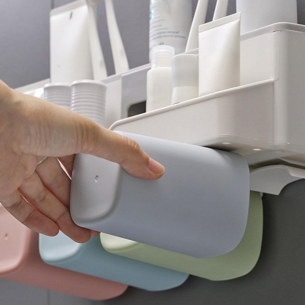 4 in 1 Toothbrush Holder Set Automatic Toothpaste Dispenser Toothbrush Facial Holder Set Wall Mount Stand