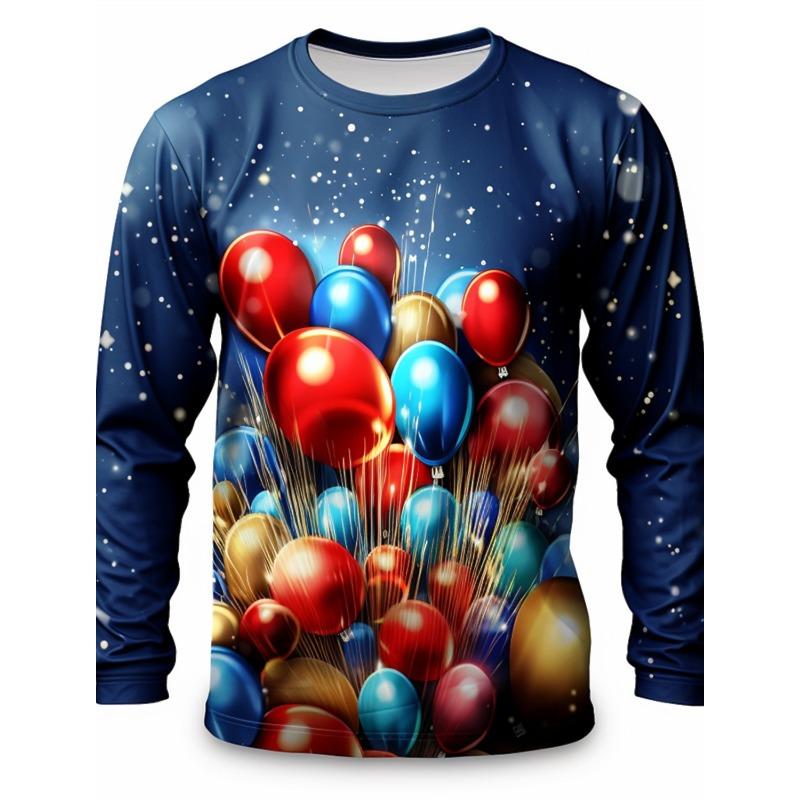 Fashion Pattern T-Shirt For Men Funny Animal 3D Printed T Shirts Casual Harajuku Loose Tees O-Neck Tops Long Sleeves Clothing