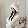 Cute bear hat women's 2025 new winter plush ear protector hat shows a small face, plush thickened warm hat