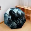 1 PC Automatic Folding Umbrella - Dark Horse Pattern, Portable & Foldable Design with 8 Ribs, Christmas Birthday Gifts