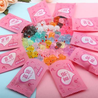 5Pcs Cute Mini Luminous Resin Little Duck Toys Surprise Dolls Figures Home Decor Fake Candy Guess Blind Bag For Kids Gifts