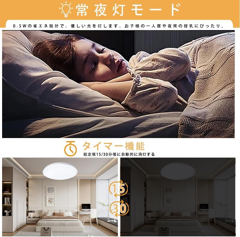 [Energy-Saving, High-Brightness] LED Ceiling Light, 45W, 4950LM, Starry Sky Effect, Stepless Dimming and Color Adjustment, Remote Control, Night