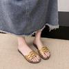 Fashion Light Flat Slippers Summer New Round Head Open Toe Thin with Soft Sole Anti-slip Wear-resistant Beach Sandals