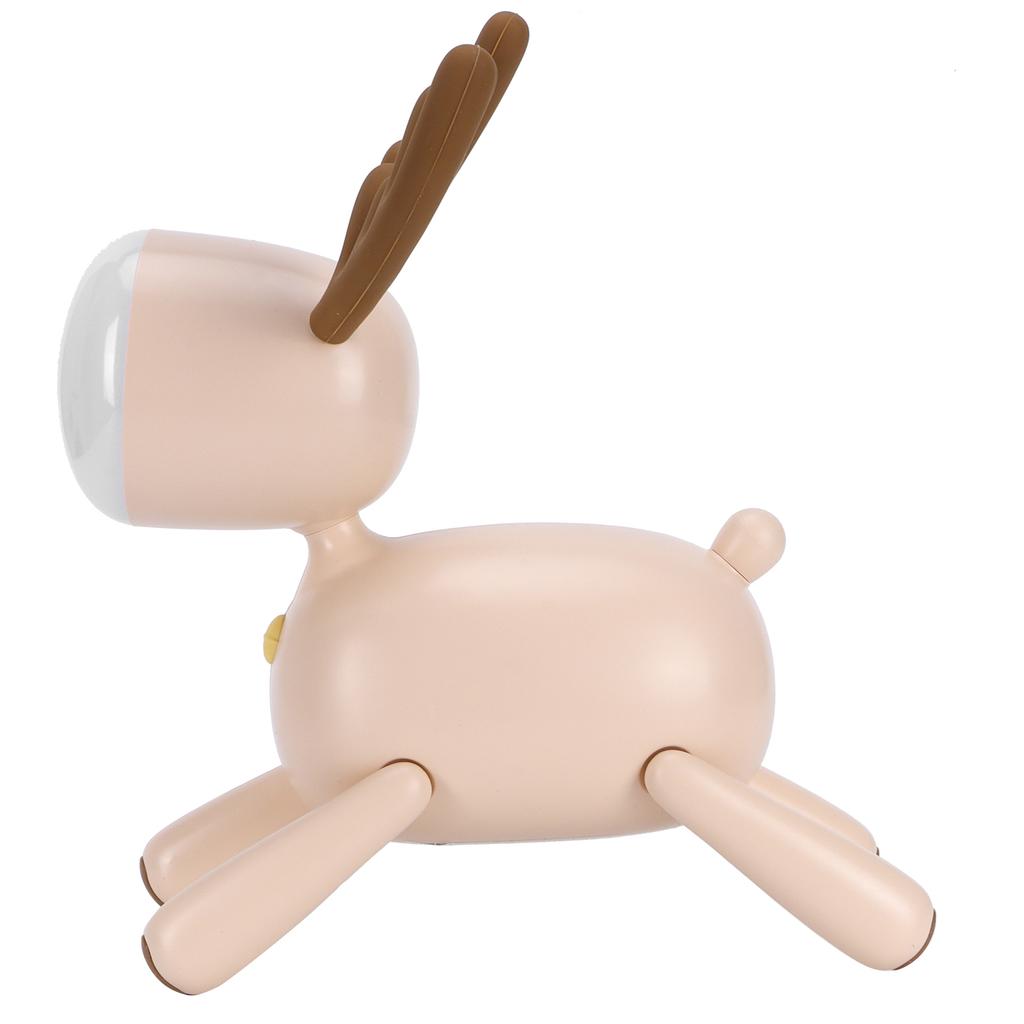 LED Nachtlicht Cartoon Hirschförmige Tischlampe 1200mAh USB-Aufladung Schlafzimmerdekoration(Hellbraun )