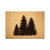 Christmas Three Trees Design Coir Doormat Non- Entrance for Holiday Decoration