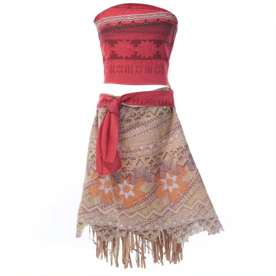 Nuovo Film Oceania 2 Vestito da Bambina Costume per Festa di Halloween Abito Elegante da Principessa Bambini Outfit Vaiana Vestito