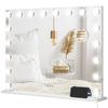 Hollywood Vanity Mirror with Lights, Large 80x62 cm Lighted Makeup Mirror with 3 Colour, 18 LED Bulbs, 10X Magnifying, USB Charging Port