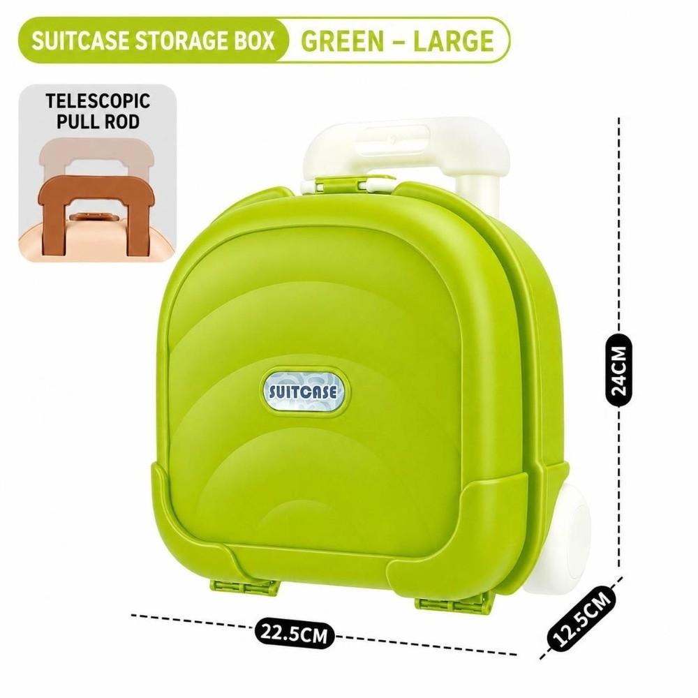 Retractable Handle Mini Suitcase Storage Box Desk Organizer Toy Box Home Organization