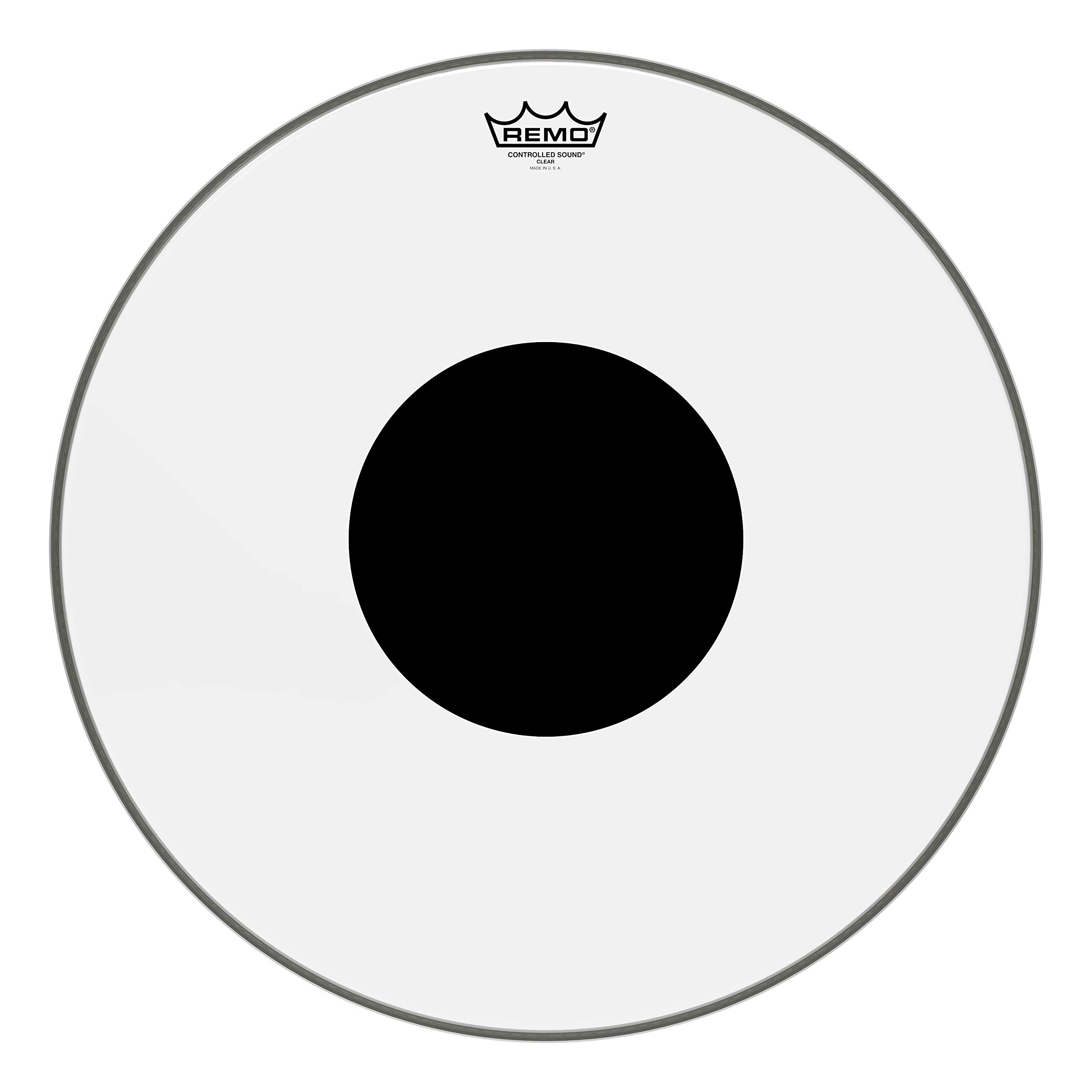 

Remo Batter, CONTROLLED SOUND, Clear, 20 Diameter, Black DOT(TM) Top