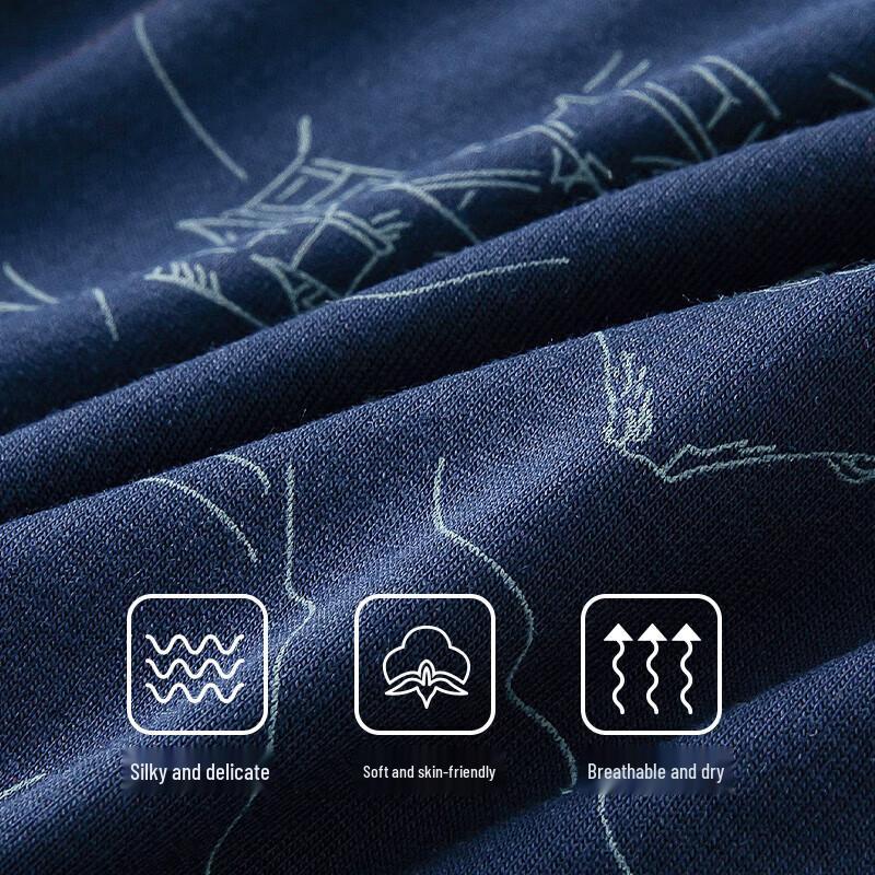 Jianjiang 60s Men's 5A Antibacterial Modal Printed Boxer Briefs 3-Pack