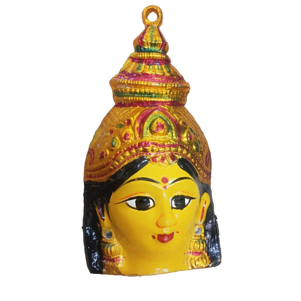 @ Yellow Ammavari Face Varalakshmi For Pooja Hanging 70Gm Zr-7051-60%Off