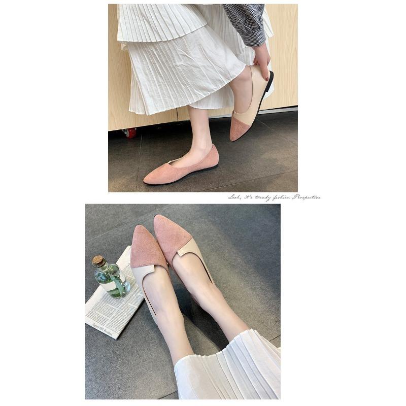 Pantofi de damă Modă Gură joasă Îmbrăcăminte exterioară Vârf ascuțit Talpă plată Pantofi mici simpli de damă