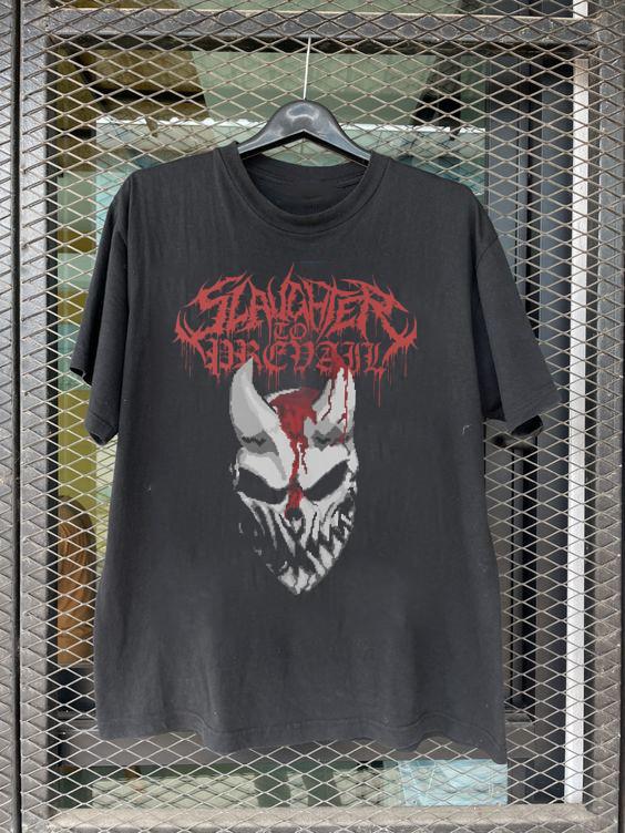 Slaughter To Prevail Band Skull Face Unisex Black T Shirt Tops Tee Full Size S-4XL