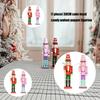 Green And Red Pink Nutcrackers Figurine 38CM Tall Handcrafted Wooden Christmas Ornament For Mantels Shelf Decoration