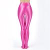 Dames Metalliske Falske Todelte Tights Høy Midje Yoga Fitness Leggings