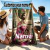 Custom Name Personalized Alpha Kappa Alpha Print Beach Towel, for Trip Camping Beach Party Home Decor, Birthday Gift for Family & Friends