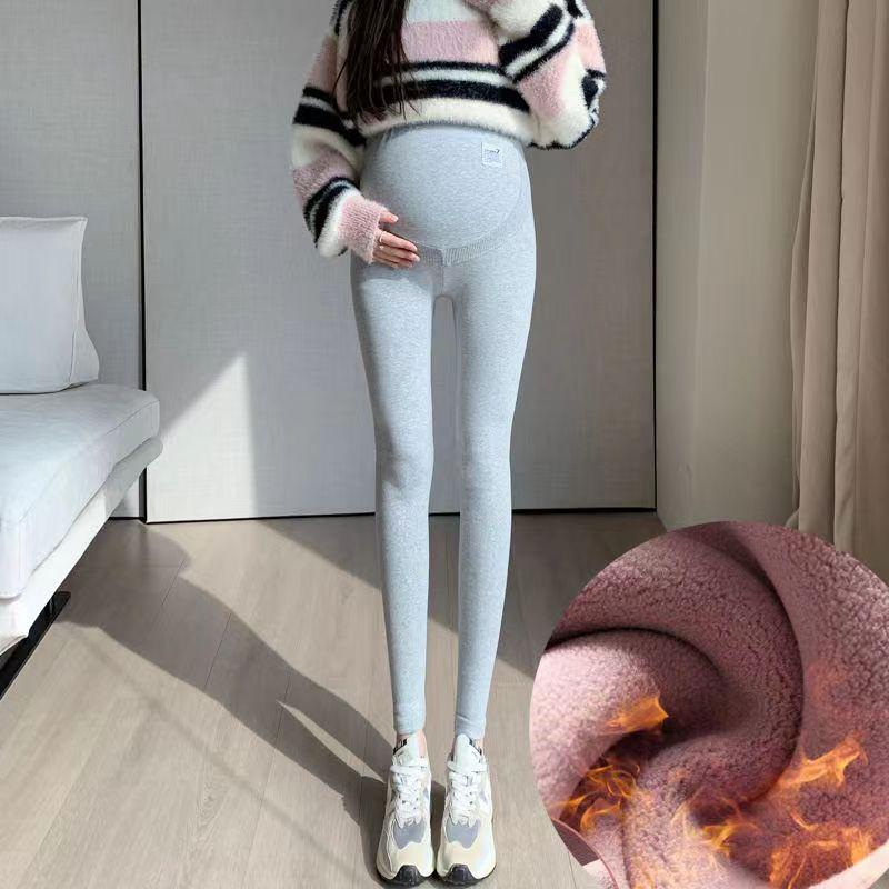 Maternity leggings spring and autumn outer wear cotton large size autumn trousers velvet support 0 kg pregnant women nine-point pants