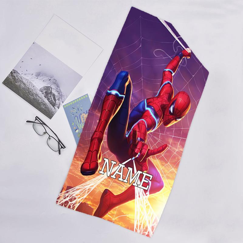 1pc Spider Man2 Beach Towel with Custom Name, Beach/Swimming/Bath/Picnic/Camping Towel, Suitable for Seaside Beaches